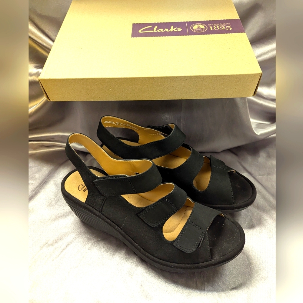 Clarks Wedge Velcro Sandals